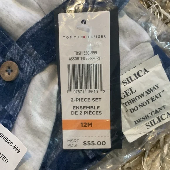 Tommy Hilfiger Baby Boys Short-Sleeve Heather T-Shirt & Printed Shortall